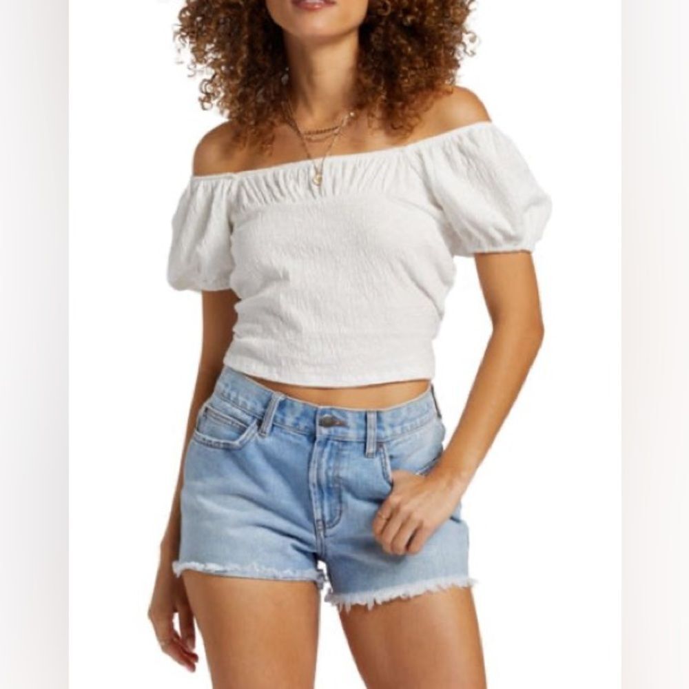 Billabong Women’s Flirt One White Off-Shoulder Top